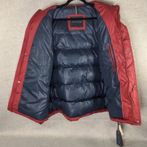 🦋Tommy Hilfiger RED Puffer Jacket Coat NWT - Picture 7 of 10